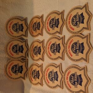 12-  Pabst Blue Ribbon Cardboard Coasters